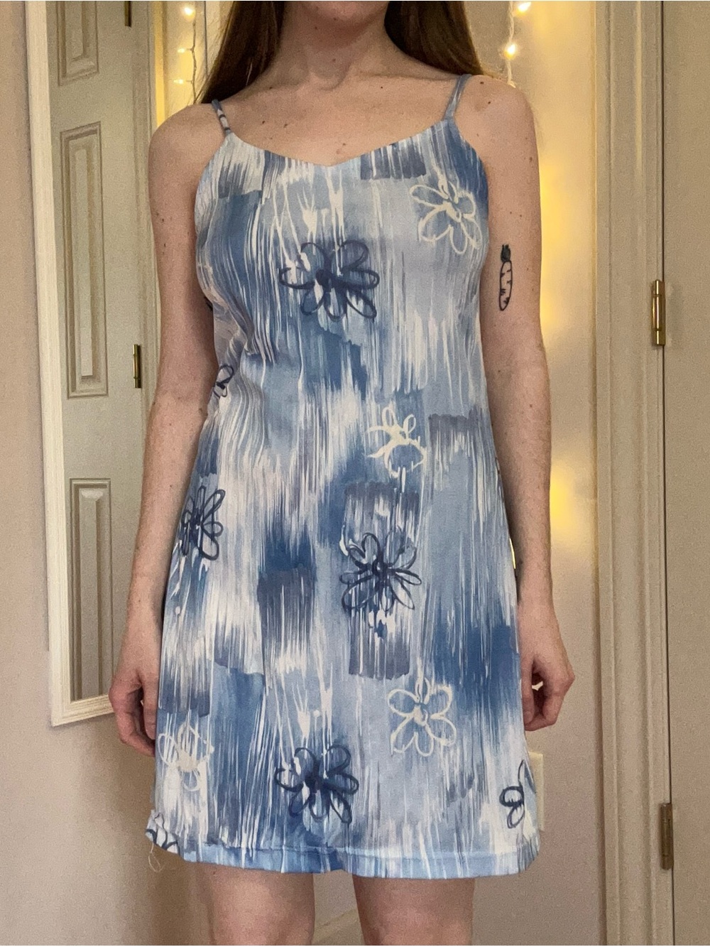 Vintage Blue and White 90s Mini Dress